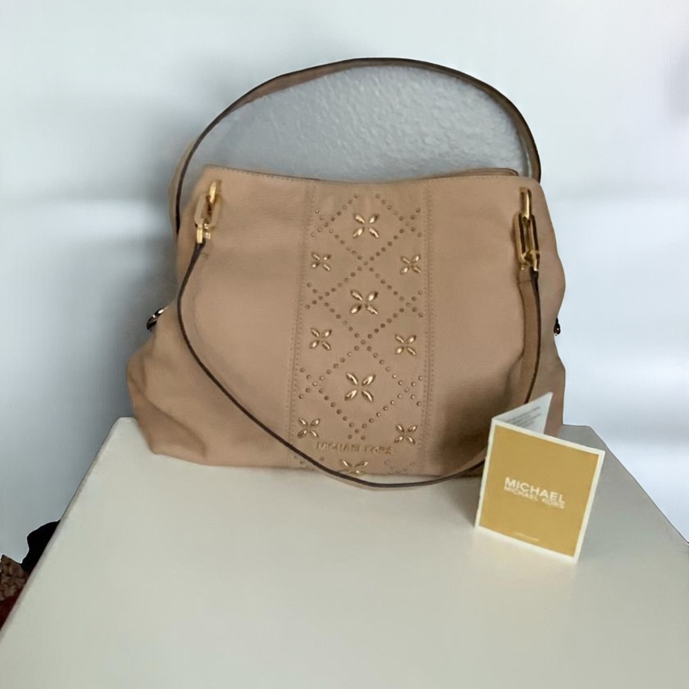 Michael Kors Tan Floral Shoulder Bag